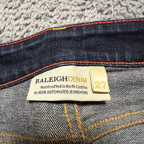 Raleigh Jeans Womens 27 (31x34) Denim Blue Straight Long White Oak Denim ** - Picture 6 of 13